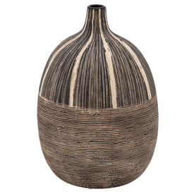 10" Tribal Ceramic Vase - Brown