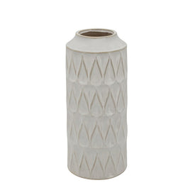 16" Teardrop Ceramic Vase - White