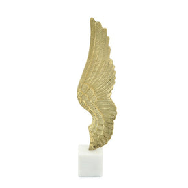 19" Metal Wing on Marble Stand - Gold