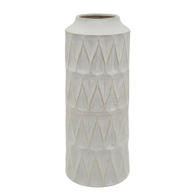 22" Teardrop Ceramic Vase - White