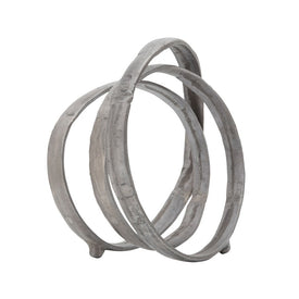 12" Metal Ring Sculpture - Gunmetal