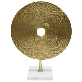 21" Disc on Marble Base - Gold