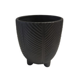 7" Porcelain Footed Planter - Black