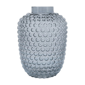 10" Bubbled Glass Vase - Gray
