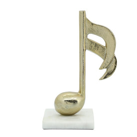 9" Metal Musical Note Sculpture - Gold