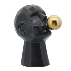 12" Bubble Gum Man Figurine - Black/Gold