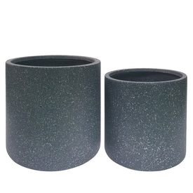 13"/16" Round Nested Polyresin Planters Set of 2 - Gray