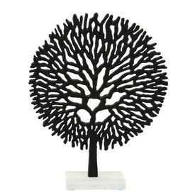 17" Metal Tree Tabletop Decor - Black