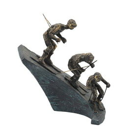 8" Polyresin Ski Racers Sculpture - Bronze