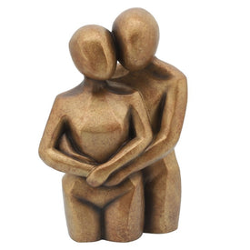 12" Polyresin Standing Couple Figurine - Gold