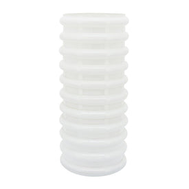 14" Scalloped Glass Vase - White