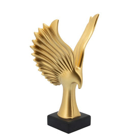 14" Polyresin Eagle Sculpture - Gold
