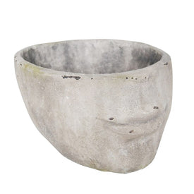 Decorative Resin Face Flower Pot - Cement