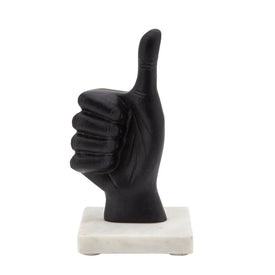 8" Metal Thumbs Up Sculpture - Black