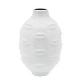 10" Lips Vase - White