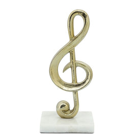 9" Metal G-Clef Sculpture - Gold