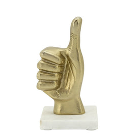 8" Metal Thumbs Up Sculpture - Gold