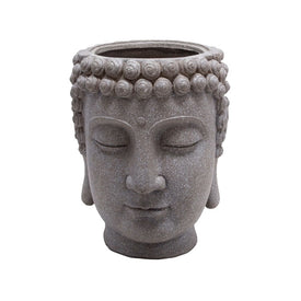 Polyresin Buddha Head Planter - Gray