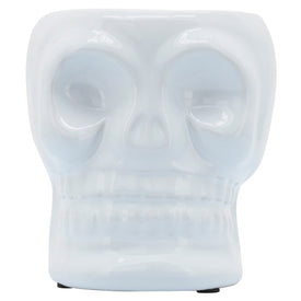 5" Ceramic Skull Vase - White