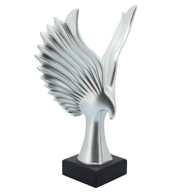 20" Polyresin Eagle Sculpture - Silver