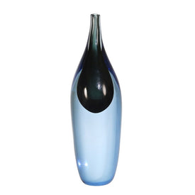 14" Narrow Neck Glass Vase - Blue
