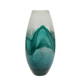 17" Glass Vase - Green Mix