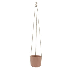 6" Vector Ceramic Hanging Planter - Dark Rose