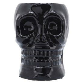 8" Ceramic Skull Vase - Black