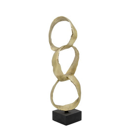 20" Metal Stacking Rings Sculpture - Gold