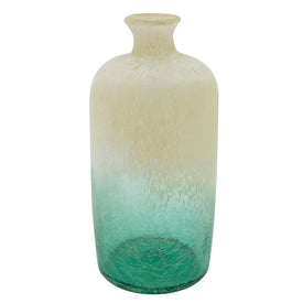 16" Frosted Glass Vase - Green