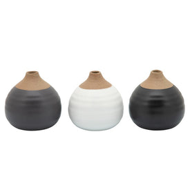 Matte Bud Vases Set of 3 - Black/Gray/White