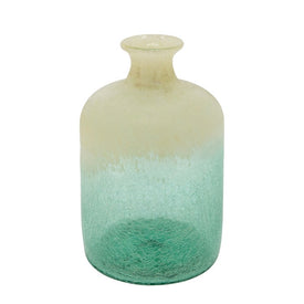 12" Frosted Glass Vase - Green