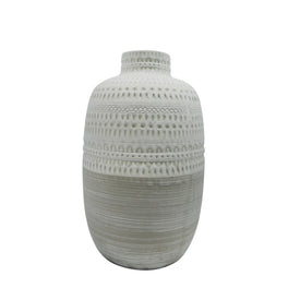 7.75" Ceramic Tribal Vase - Beige