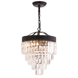 Wyatt Two-Light Chandelier - Bronze and Clear