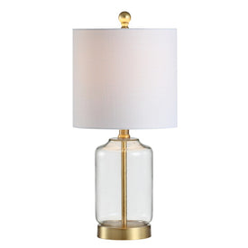Duncan LED Table Lamp - Clear and Brass Gold