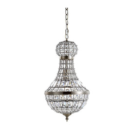 Regina 10" Single-Light Chandelier - Antique Brass and Clear