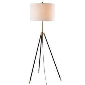 Lucius Floor Lamp - Black and Brass Gold