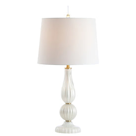 Maddie Glass Table Lamp - White Pearl