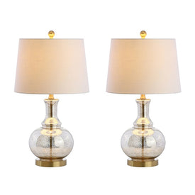 Lavelle Glass Table Lamps Set of 2 - Mercury Silver