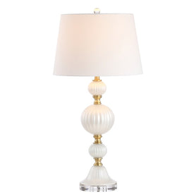 Maddie Glass Table Lamp - White