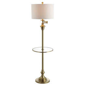 Cora LED End Table Floor Lamp - Brass Gold