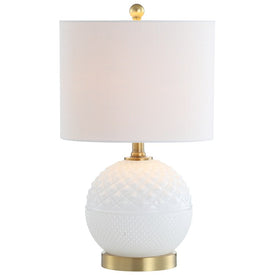 Julienne Glass Table Lamp - White and Brass Gold