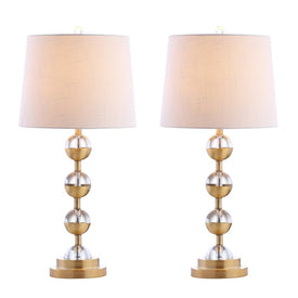 Avery Table Lamps Set of 2 - Clear and Brass Gold