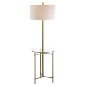Charles LED End Table Floor Lamp - Brass Gold