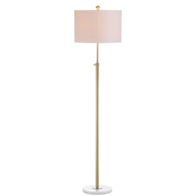 June Adjustable Height Floor Lamp - Brass Gold and White