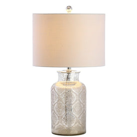 Emilia Trellis Pattern Table Lamp - Mercury Silver