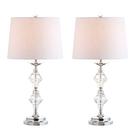 Madison Crystal Table Lamps Set of 2 - Clear and Chrome
