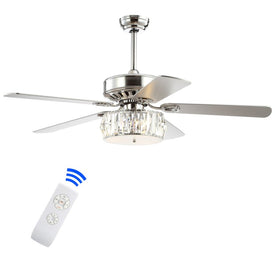 Mandy 52" Five-Blade Three-Light Ceiling Fan - Chrome