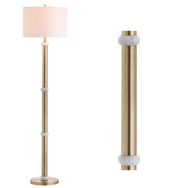 Gregory Floor Lamp - Brass Gold and White