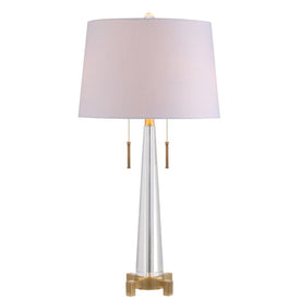 Zoe Crystal Table Lamp - Clear and Brass Gold